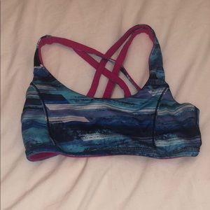 Blue and Pink reversible Ivivva Sports bra